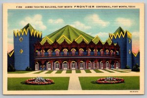 Jumbo Theatre Building, Fort Worth Frontier Centennial, Texas - Postcard