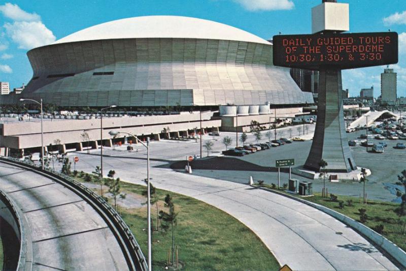 (2 cards) Superdome - Largest enclosed Football Stadium New Orleans LA Louisiana