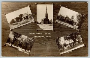 Wabasha MN Main St Garage~Felix Catholic~Courthouse, School, Episcopal RPPC 1917