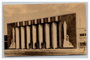 Vintage 1933 Postcard Entrance Administration Building Chicago World's Fair