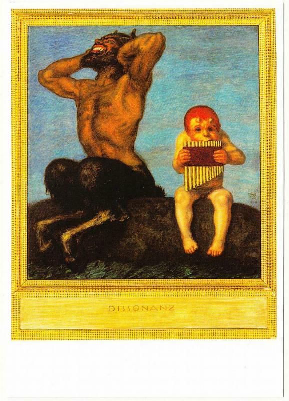 Dissonance by Franz Von Stuck God Pan or Satyr Art Postcard