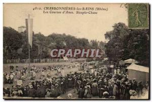 Charbonnieres les Bains Old Postcard The d & # races 39anes Steeple Chase (as...