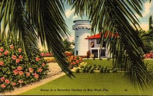 Florida Key West Scene In A Beautiful Garden