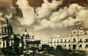 RPPC Postcard Antique Plaza De La Constitución Guadalajara 1944 