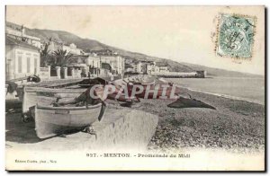 Menton - Promenade du Midi - Old Postcard