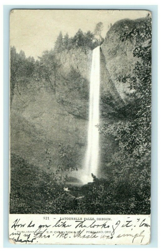 1907 Latourelle Falls Oregon OR Portland Davenport Iowa Waterfall Postcard 