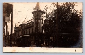 J87/ Clarksburg West Virginia RPPC Postcard c1910 Trolley Traders Hotel 626