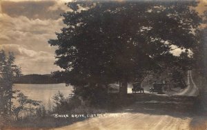 RPPC Shore Drive, Cars LIBERTY, MAINE Waldo County c1920s Vintage Photo Postcard