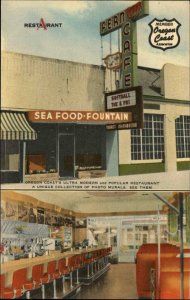 Tillamook OR Fern Caf Nice Linen Postcard