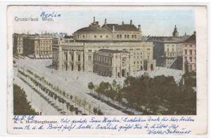 Hof Burgtheater Gruss Aus Wien Austria 1903 postcard