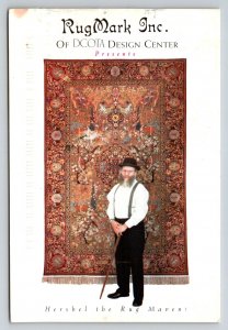 RugMark Inc. DCOTA Postcard Hershel the Rug Maven Persian Rug 1996 Hollywood FL