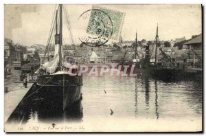 Postcard Caen Old Harbor View Boat