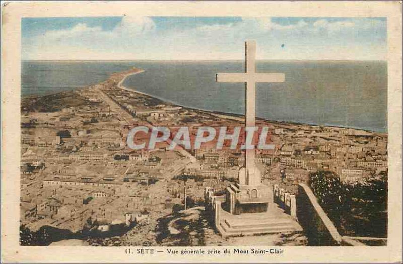 Old Postcard Sete General View from the Mont Saint Clair