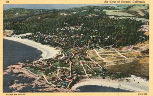 Vintage Postcard 1920's Carmel Picturesque Home Village Forest Hills Beach Calif