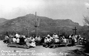 RPPC - Mesa, Arizona - Chuck Wagon Dinner at Kings Ranch Resort - in 1951