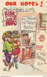 HIPPIE Comic ; Hippie Hotel , No baths , Free Breakfast Pot! , 1960s