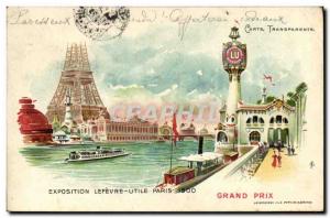 Old Postcard transparent map Paris Exhibition Useful Lefevre Paris 1900 Grand...