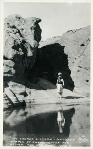 AMERICAN INDIAN SACRED CISTERN ACOMA PUEBLO NM VINTAGE REAL PHOTO POSTCARD RPPC