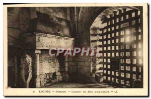 Old Postcard Loches dungeon Dungeon Duke of Alencon