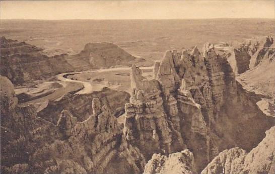 View From Sheep Mountain Badlands Nat Monument South Dakota Albertype