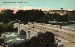 Vintage Postcard 1912 Sight Bridge From Goat Island Niagara Falls New York NY