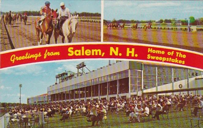 New Hampshire Greetings From Salem Home Of The Sweepstakes Rockingham Park