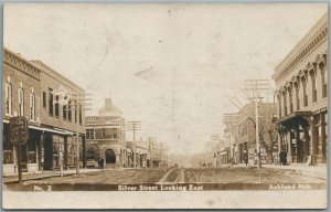 ASHLAND NE SILVER STREET ANTIQUE REAL PHOTO POSTCARD RPPC