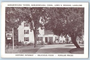 Marlborough Connecticut Postcard Marlborough Tavern Lewis Wiggins Landlord c1940