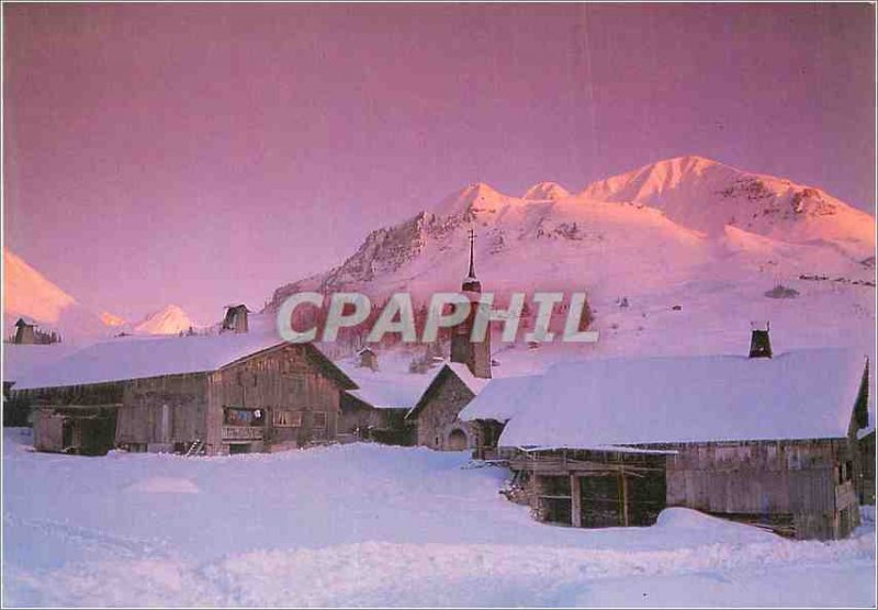 Postcard Modern Mountain in Winter