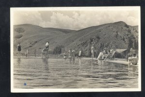 RPPC ENCAMPMENT WYOMING AA RANCH SWIMMING POOL REAL PHOTO POSTCARD