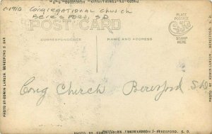 Beresford South Dakota Congregational Church C-1910 RPPC Photo Postcard 3628