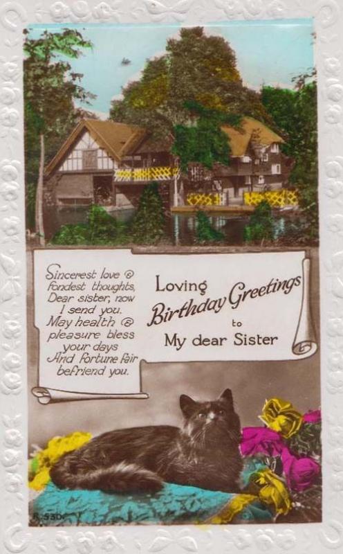 vintage happy birthday sister cards