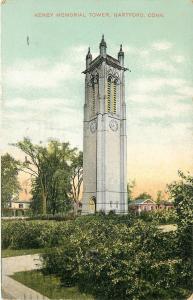 Hartford Connecticut~Keney Memorial Clock Tower~Homes~1908 Postcard