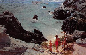 Down by the Sea Amid the Rocks Bermuda Postcard
