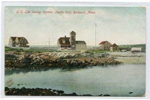 US Life Saving Station Lands End Rockport Massachusetts 1907c postcard