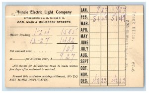 1907 Muncie Electric Light Company Advertising Muncie Indiana IN Posted Postcard 