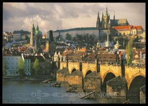 prague. the vitava river. charles bridge. the prague castle