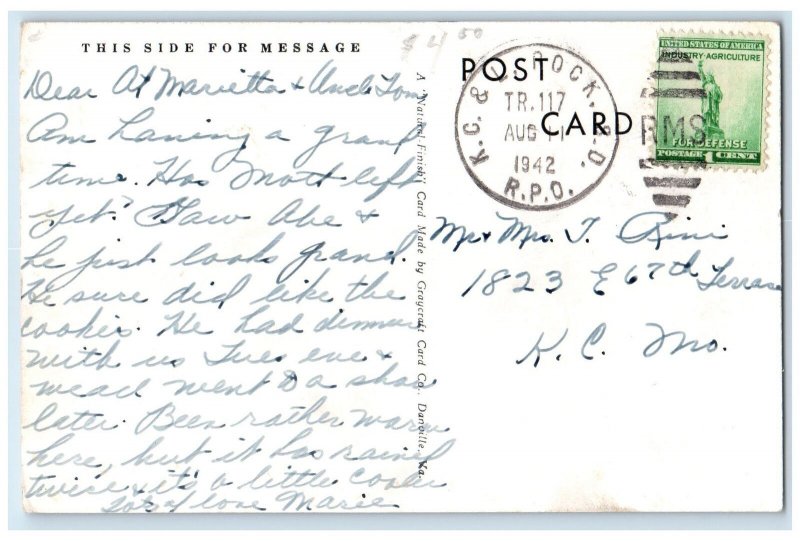 1942 Senior High School Exterior Little Rock Arkansas AR Posted Vintage Postcard