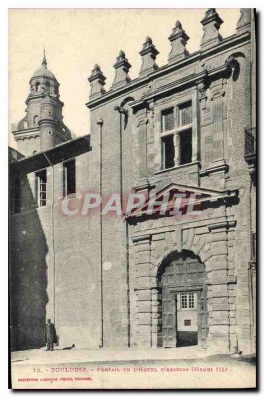 Postcard Old Toulouse Hotel Assezat Portal