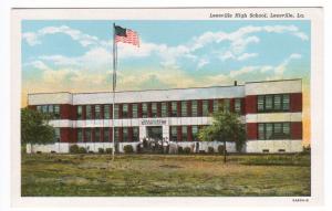 High School Leesville Louisiana linen postcard