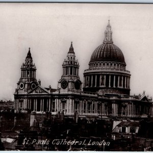 c1910s London, England St Paul's Cathedral RPPC Church City Birds Eye Photo A150