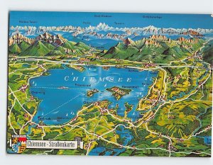 Postcard Road Map, Chiemsee, Germany