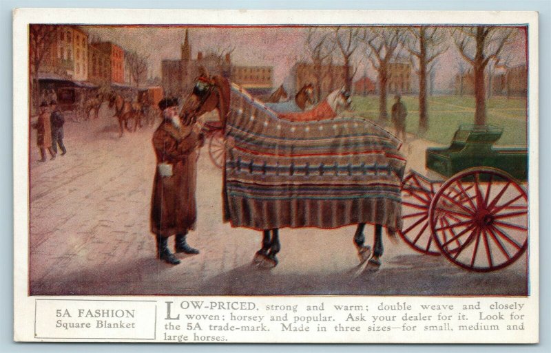AD Postcard 5A Horse Square Blanket Advertising Postcard c1910 AD8