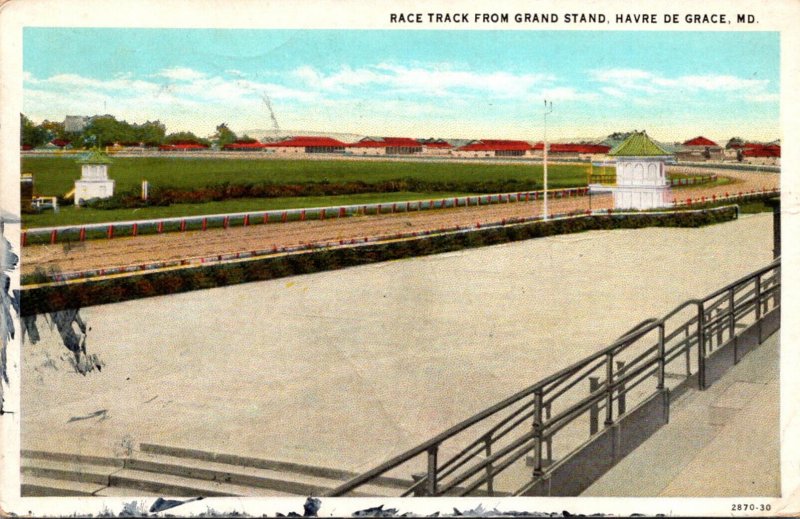 Maryland Havre De Grace Race Track From Grand Stand 1930 Curteich