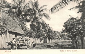 Vintage Postcard 1900's Calle DeTierra Caliente Street Azcapotzalco Mexico MX