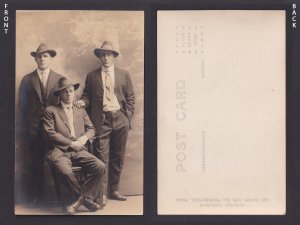 UNITED STATES, RPPC Postcard, Three men