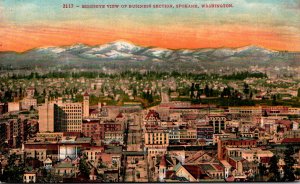 Washington Spokane Birds Eye View Of Business Section