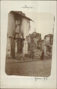 Senlis France 1914 WWI Destruction Amateur Real Photo Postcard #1