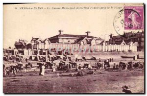 Old Postcard Mers Les Bains Casinoo Municipal Directorate Pentie taken from t...