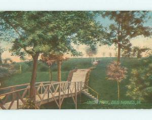 Divided-Back BRIDGE & PARK SCENE Des Moines Iowa IA r8073